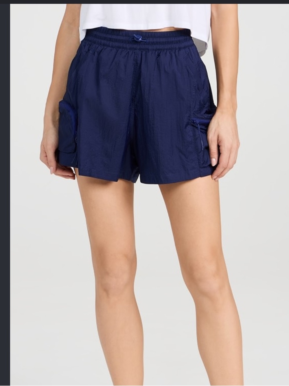 Outdoor Voices Navy Athletic Windbreaker Shorts